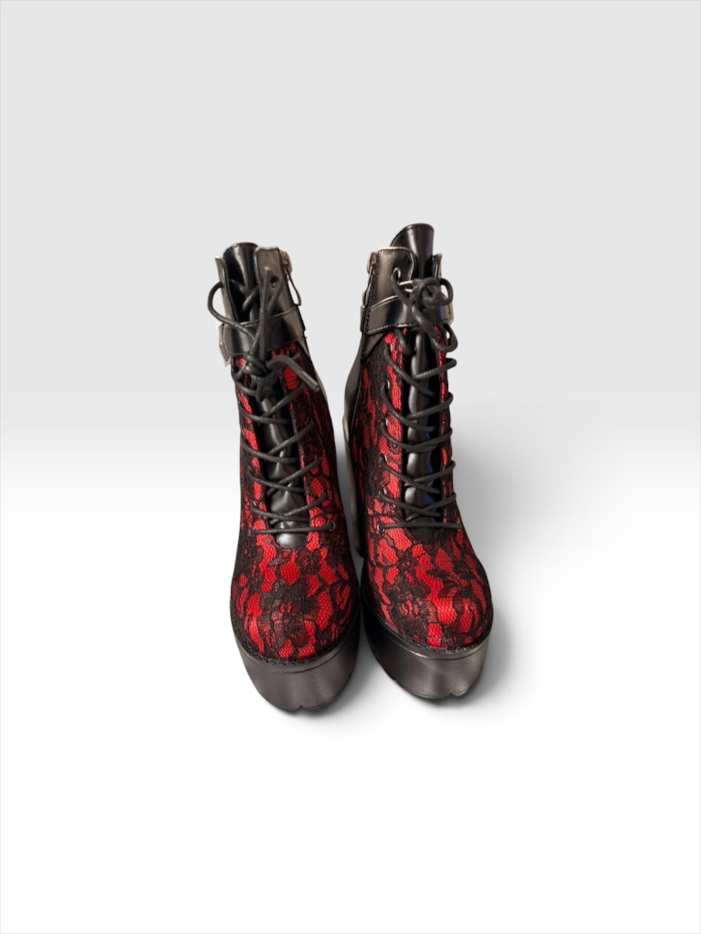 Y2K Goth Platform Ankle Boots For Women Fashion Block Chunky High Heels Punk Buc